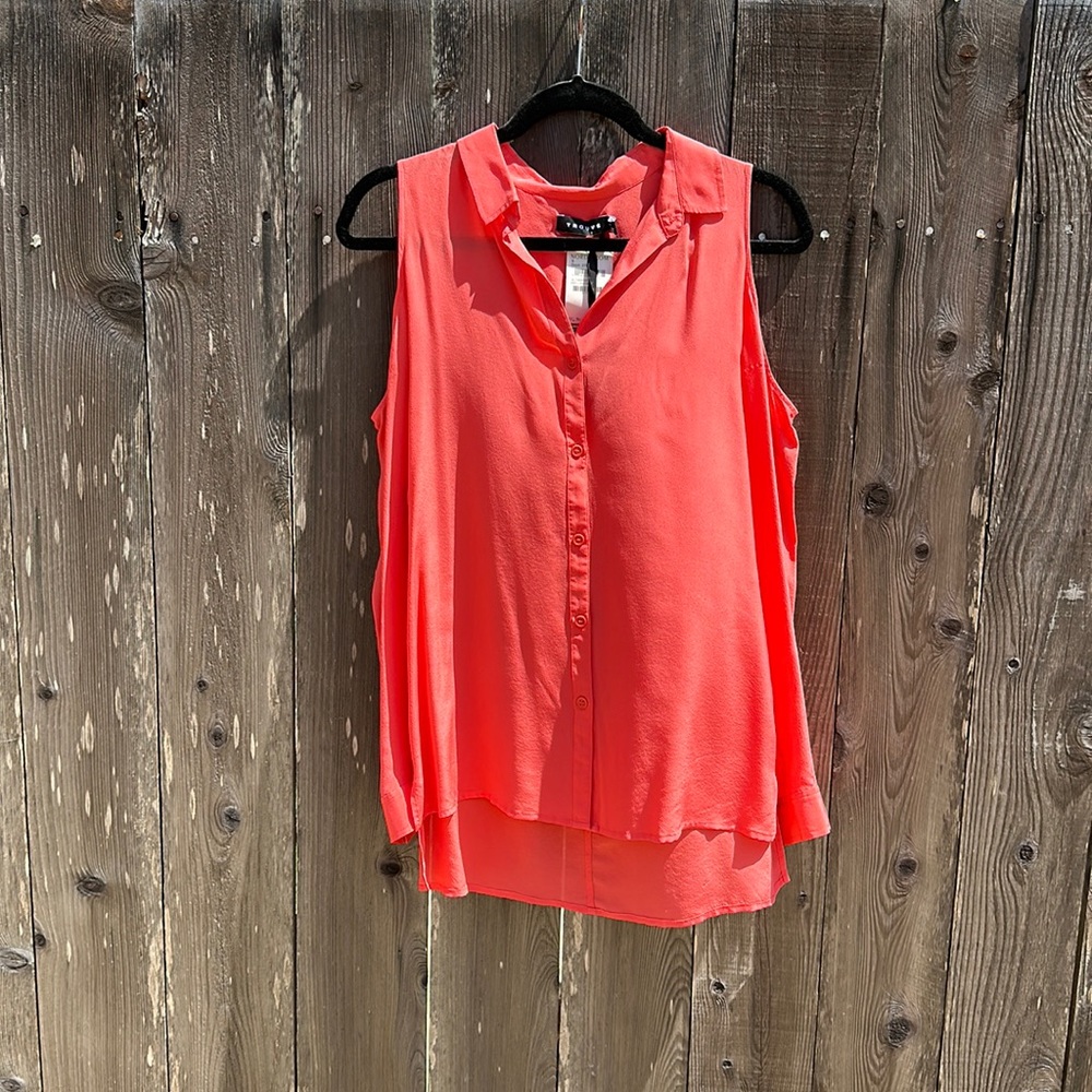 Trouvé coral long sleeve cut out shoulder top (S) NWT.